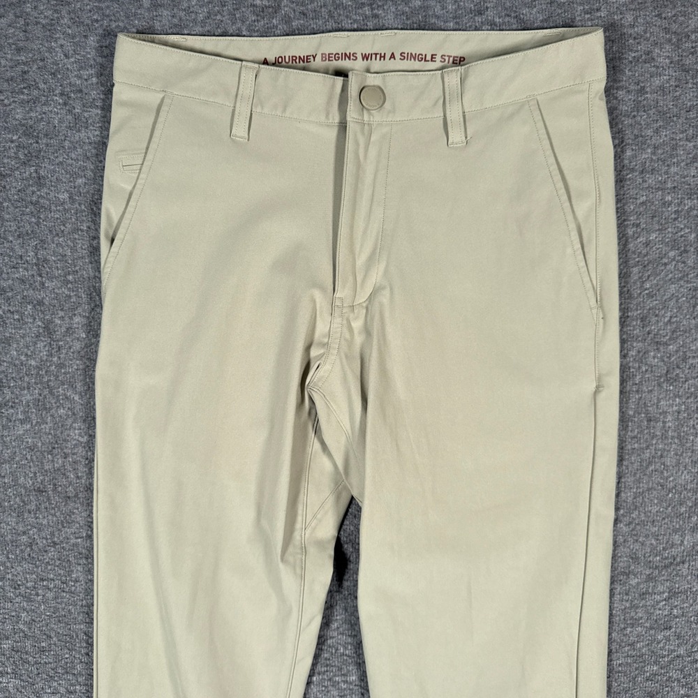 Rhone City Pants Mens 28x36 Tall Beige Slim Fit Performance Stretch Chino
